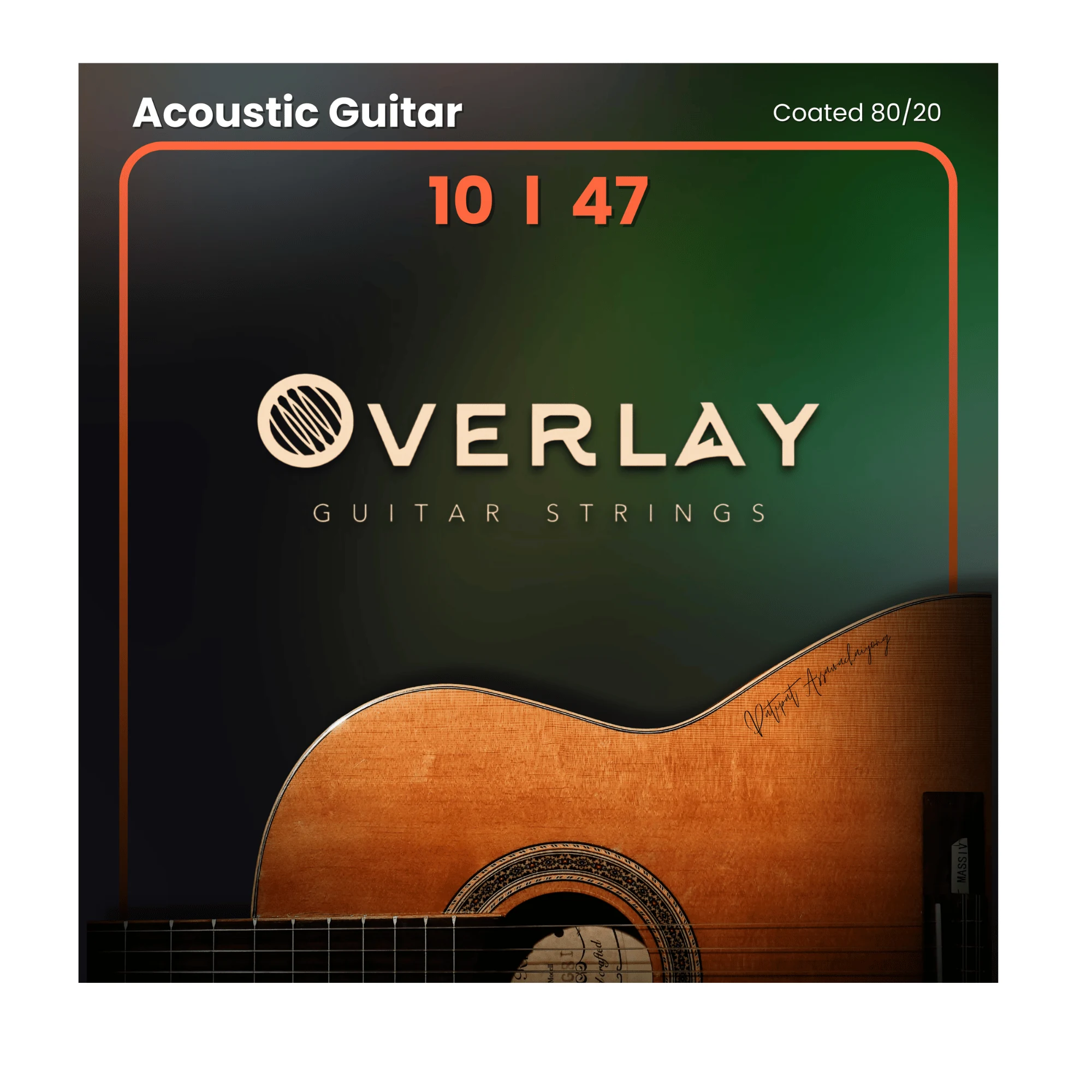 OVERLAY Coated 80/20 Acoustic Guitar Strings 10-47